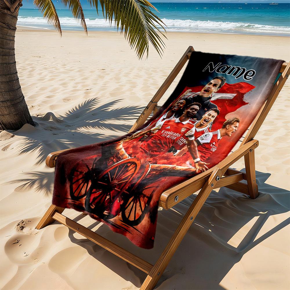 Football Team Celebration Customize Your Name Beach Towel Quick-Dry Soft Microfiber Suitable for Swimming Gym Camping Yoga Vacation