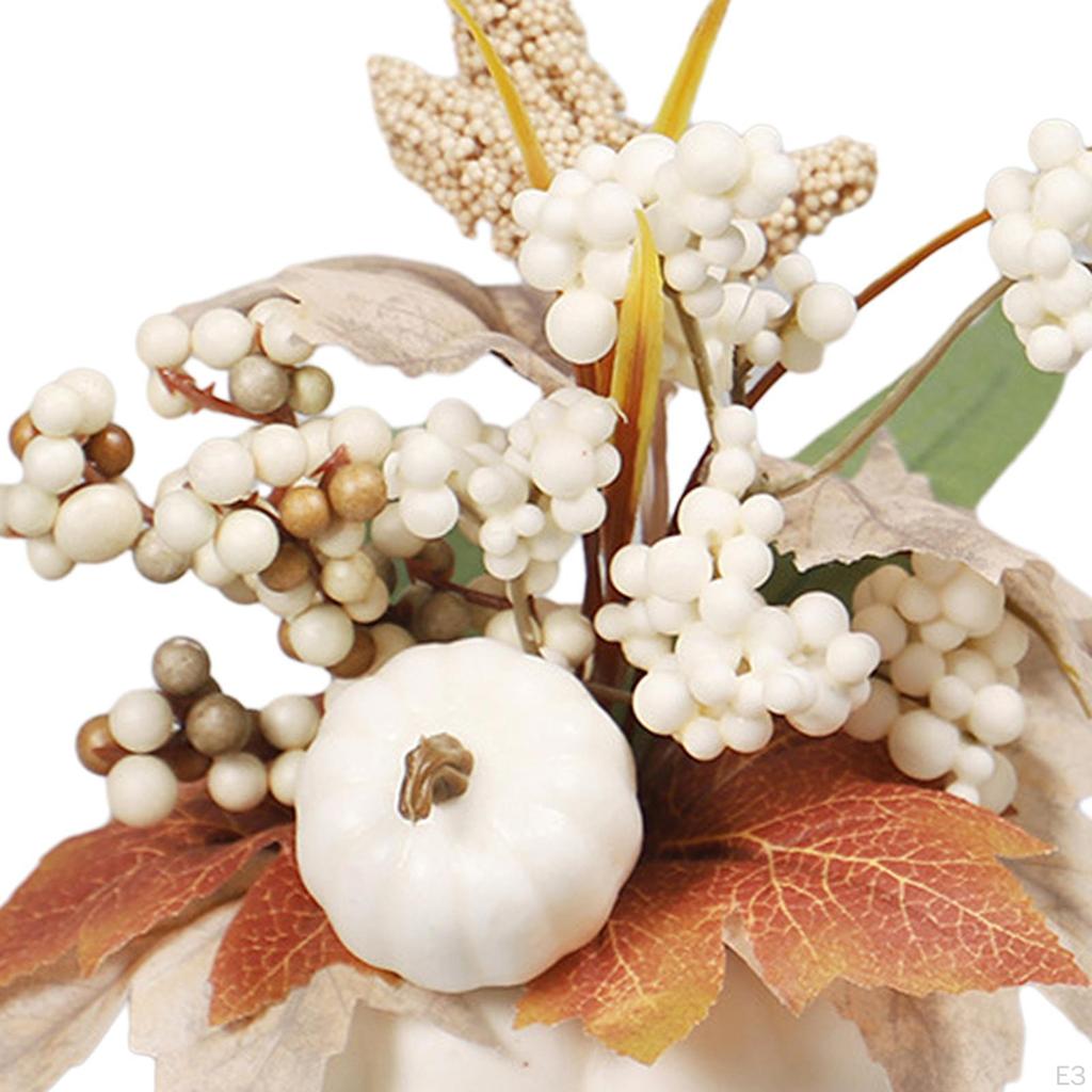 Artificial Pumpkin Flower Fall Decor Harvest Thanksgiving Decorative Berries