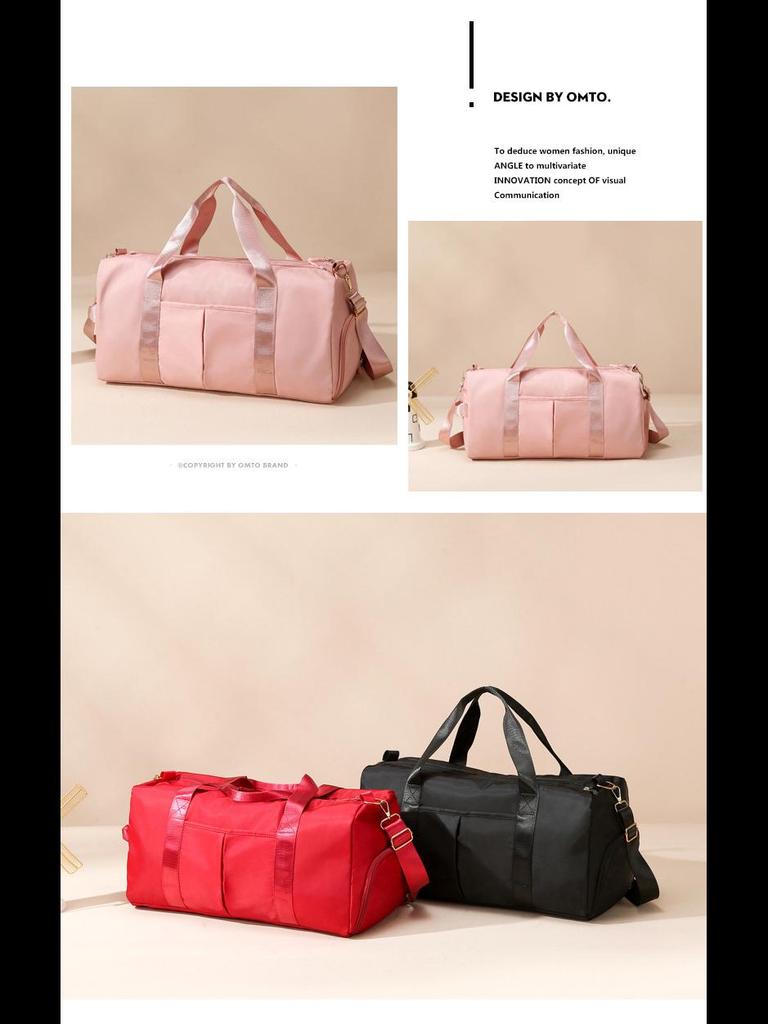 Портативная однотонная дорожная сумка с отделением для обуви, разделением сухого и влажного, плечевым ремнем, легкая для плавания и фитнеса