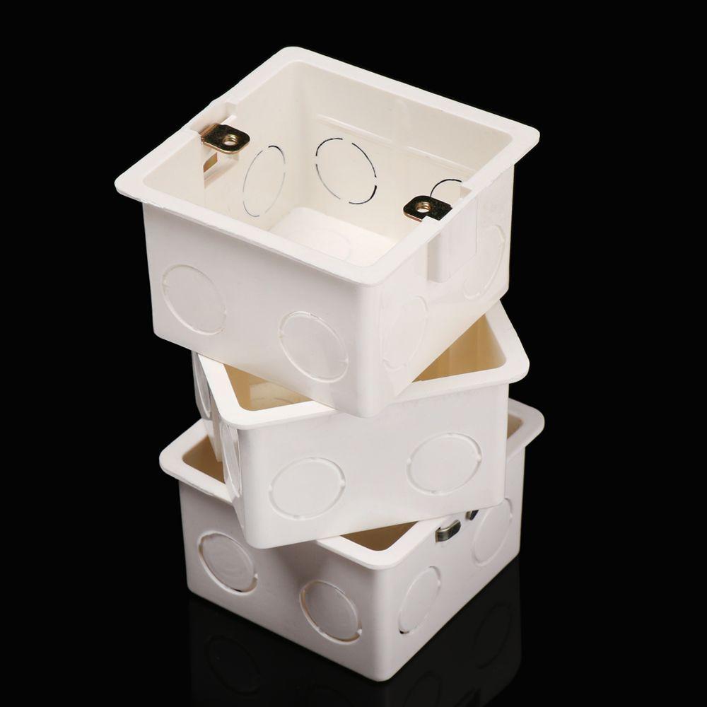 Home Equiments Light Touch PVC Plastic Wall Mounting Box Junction Concealed Bottom Switch Cassette