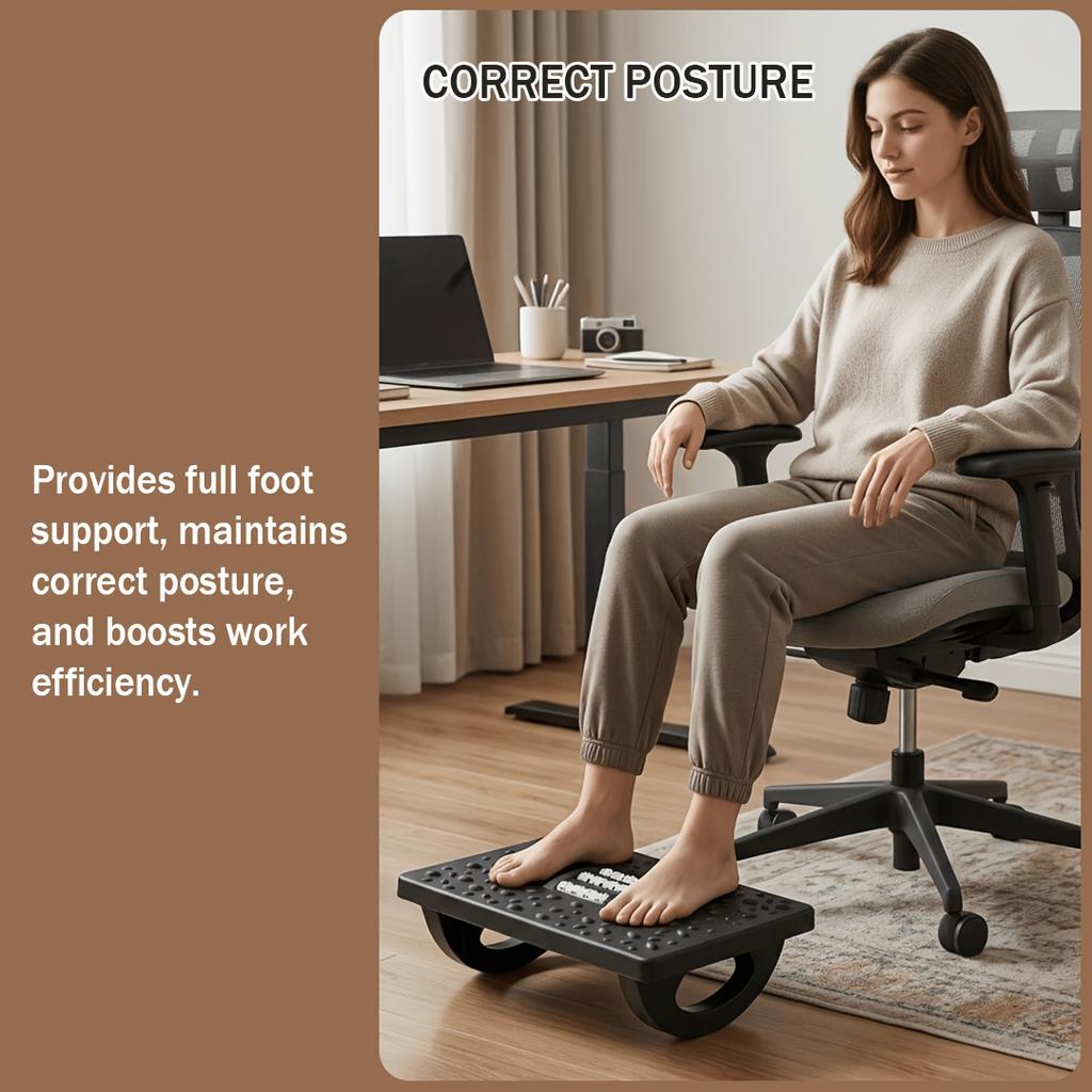 Footrest under the desk Ergonomic footrest for under the desk Swing footrest with roller massage function Chair leg support Suitable for people who