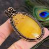 Желтый Флюорит Ручная работа Медная проволока Обертка Ювелирный Кулон 2.88 R7y28