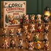 Collectible Dog Figurines Advent Calendar, 24-Day Christmas Countdown Acrylic Ornament Set with Holiday Decoration Mini Figures, Tree Hanging