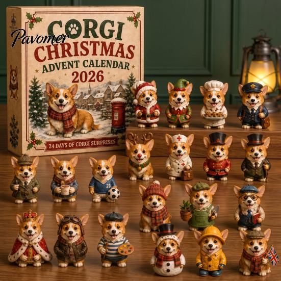Collectible Dog Figurines Advent Calendar, 24-Day Christmas Countdown Acrylic Ornament Set with Holiday Decoration Mini Figures, Tree Hanging
