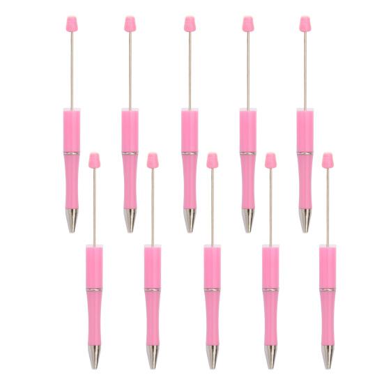 10 шт. ручек DIY с бусинами, с разноцветными бусинами и заправляемыми чернилами, шариковая ручка для плавного письма, креативная поделка для детей, забавные школьные принадлежности