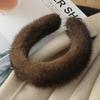 New Winter Real Mink Fur Headband For Women Hair Accessories Solid Head Wraps Warm Furry Gift