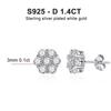 Серьги D Color 7ct с муассанитом s925, посеребренные, белое золото 18 карат, с сертификатами GRA, серьги с бриллиантами для женщин и мужчин
