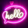 HELLO Neon Sign Creative Shape USB/Battery Operated Non-glaring LED Neon Lamp Wall Ornament Party Supplies