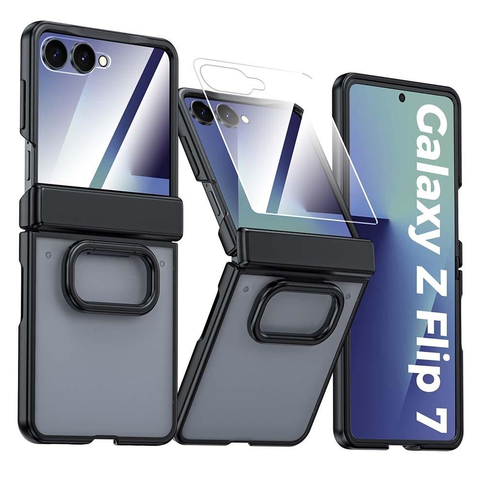 Full-cover integrated stand case suitable for Samsung ZFlip 20% off foldable phone, matte skin-feel zflip7 protective case
