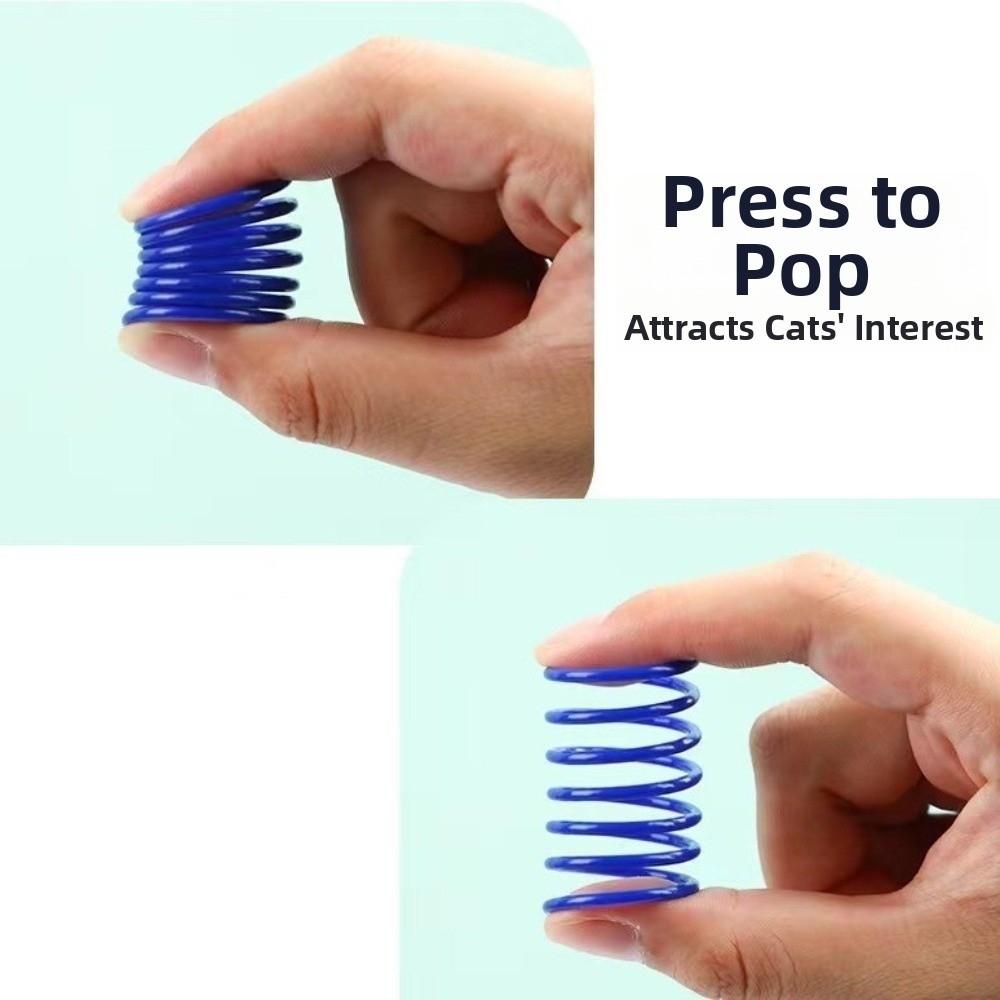 12pcs/set Colorful Cat Spring Toy Bite Resistant Plastic Coil Spring Toy Scratch Resistant Interactive Cat Toy Pet Entertainment