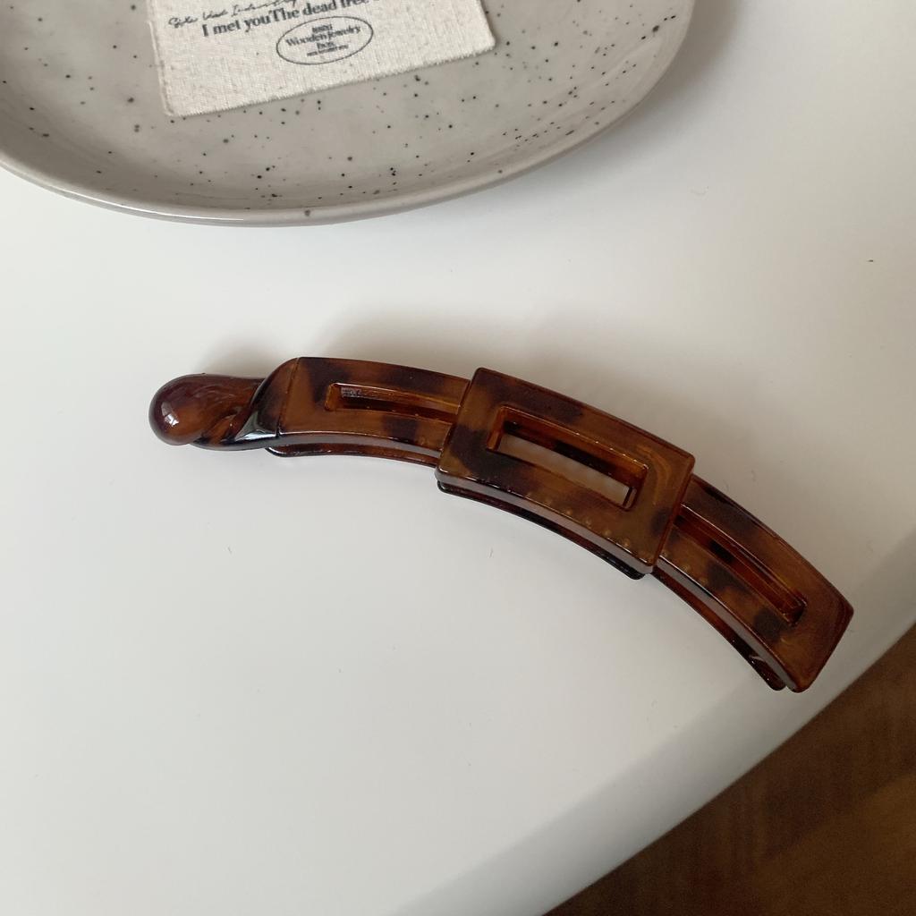 Пластиковая скрученная заколка-банан цвета черепахового панциря, простая винтажная женская заколка для волос