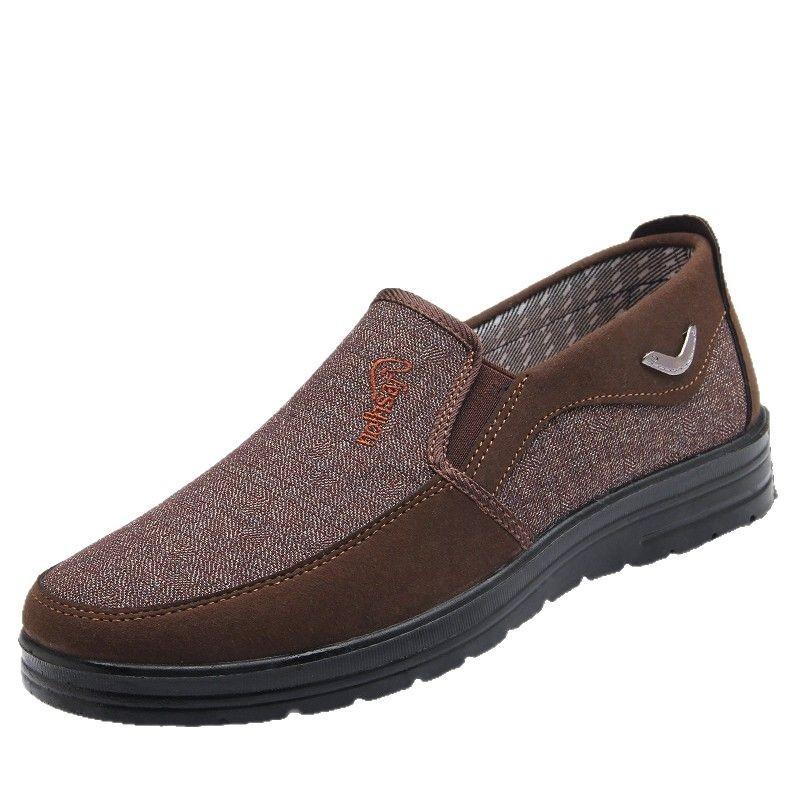 Полиуретановые туфли из старой пекинской ткани большого размера мужские весенне-осенние мужские повседневные туфли для среднего и пожилого возраста легкие туфли для отца