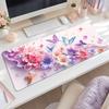 Pinkpurple Flower Butterfly Mouse Pad Nonslip Suitable For Office Desks Computer Tables Desk Decoration Accessories