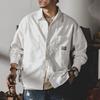 Men's Trendy Retro Khaki Denim Work Shirt - Loose Long-Sleeve