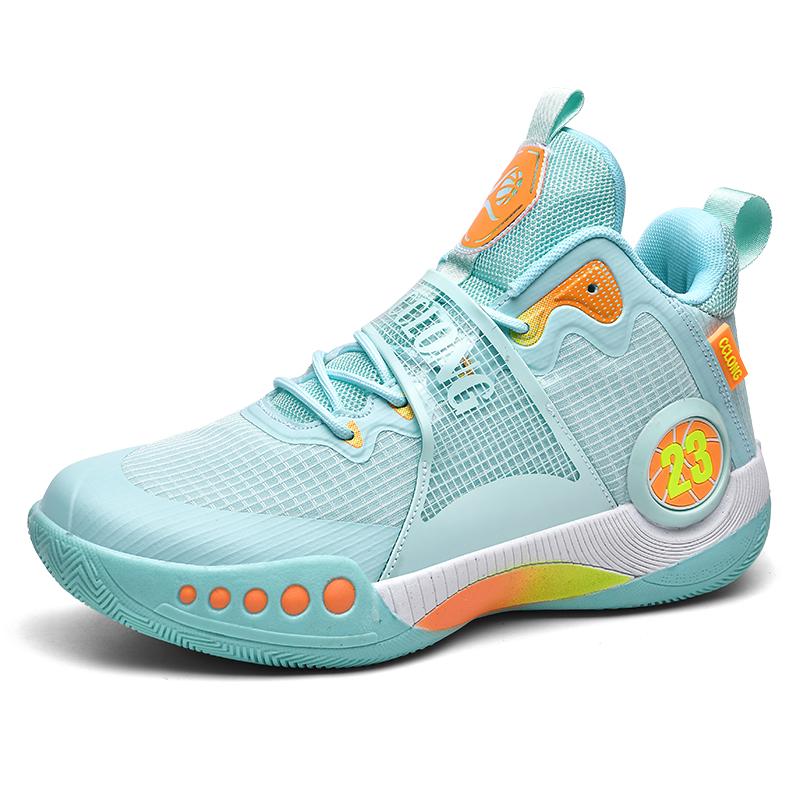 Сетчатые баскетбольные мужские спортивные туфли летние мужские высокие противоскользящие износостойкие супер легкие бронированные профессиональные туфли