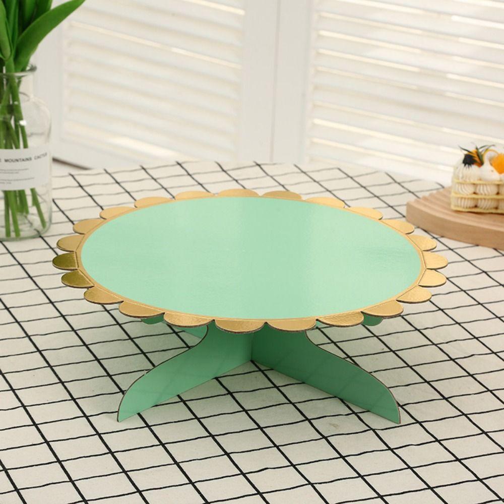 Disposable Gilded Cake Stand Safety Dessert Display Rack Creative Paper Cake Tray Dessert Serving