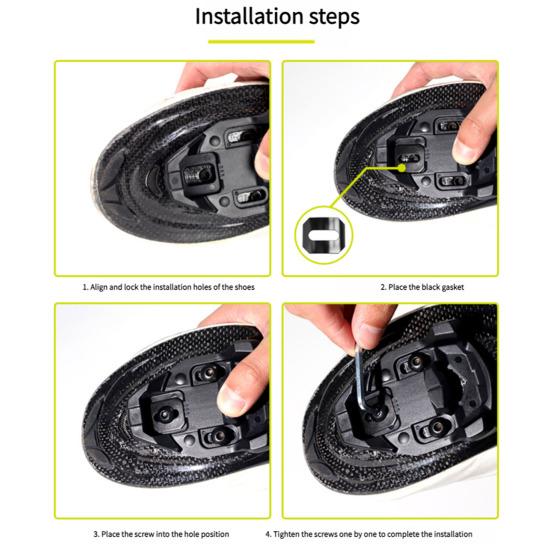 1 Set Bicycle Cycling Shoes Pedal Cleat with Accessories Lightweight 0/5 Degrees Road Mountain Bike Self-locking Clipless Pedal Replacement