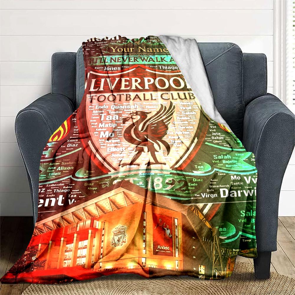 Liverpool Personalized Text Blanket Gift Customizable Blanket Ultra-Soft Perfect for Picnics Chair Office Chair Sofa for All Occasions