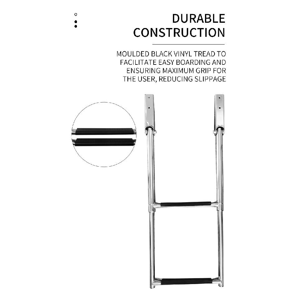 Boat Accessories marine Marine Stainless Steel Telescoping 2 Step Ladder Upper Swim Platform Boat Yacht
