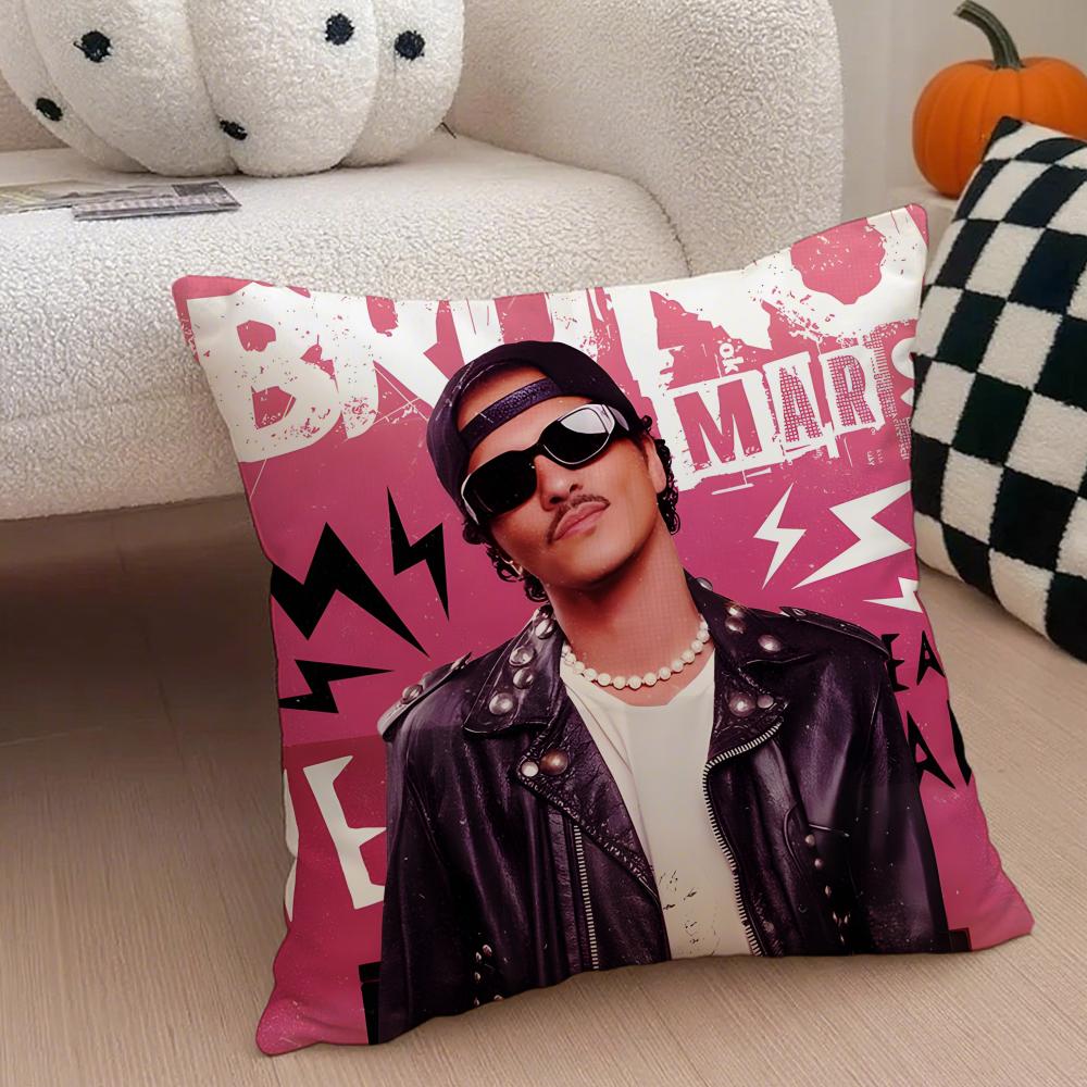 Charismatic BBruno Mars  Groovy singer Cushion Cover Throw Pillow Cover Hidden Button Durable Polyester Chair Cushion