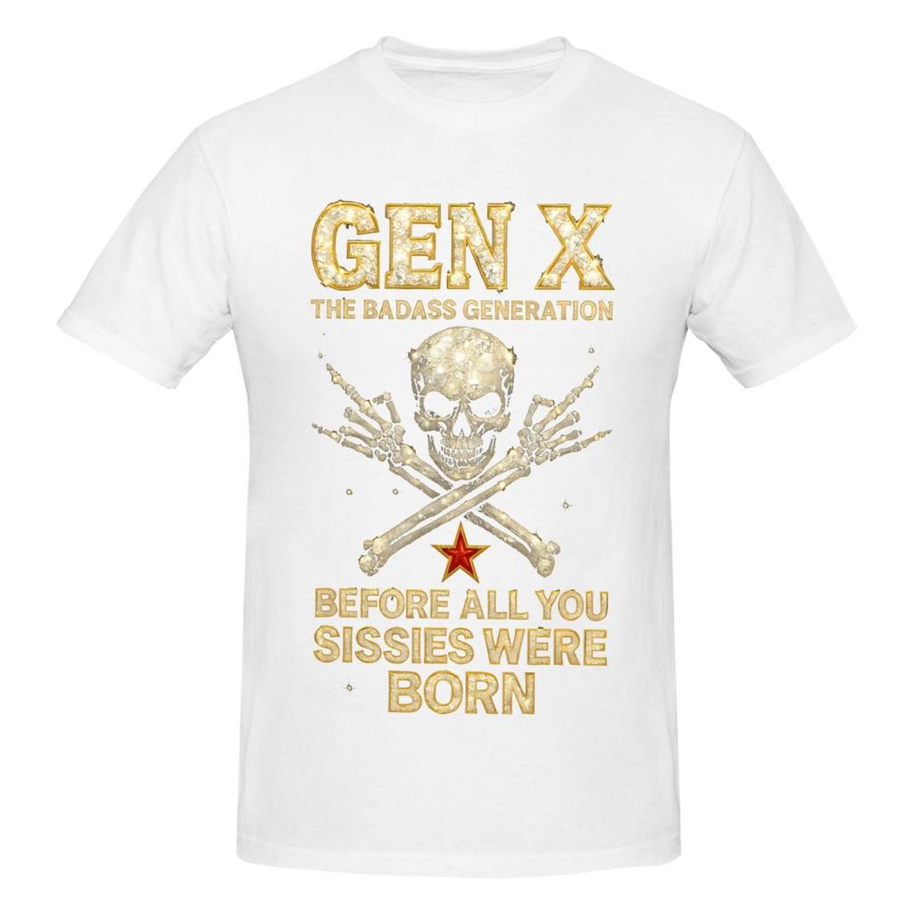 Unisex Gen X The Badass Generation Trending T Shirt Vintage Oneck Cotton Shirt Unisex