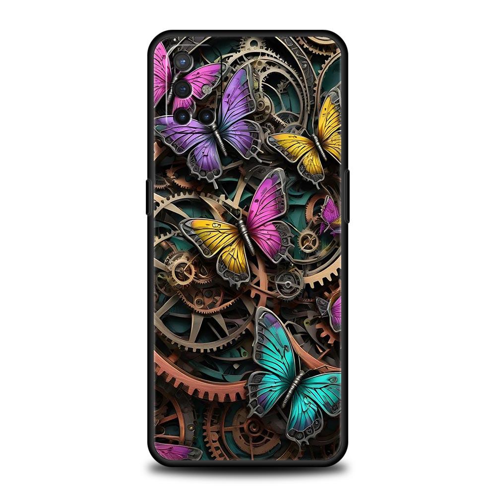 Модный Чехол для Телефона с Цветами и Бабочками Для Oneplus 13R 13 12R 11 10T 10R Nord N100 N200 N10 10 9 9R 9RT CE 3 2 Z Pro Мягкий ТПУ