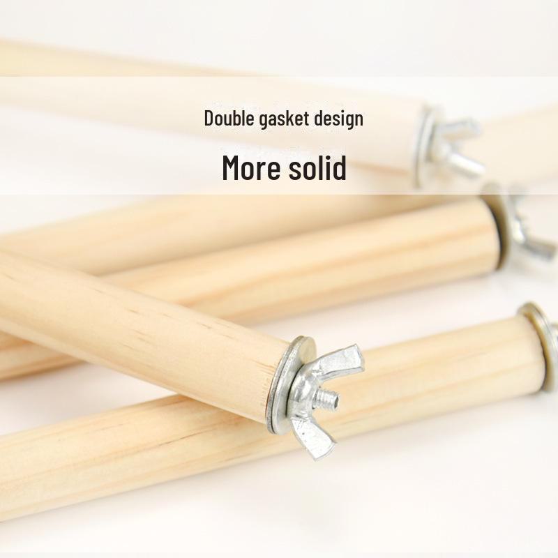 Подставка для птиц из цельного дерева с винтами - Платформа для скворцов, майн и попугаев в клетках