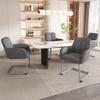 Dining Chair, Set of 2, Armchair, Modern, Minimalist Casual Chair, Living Room-Bedroom Chair with Curved Steel Feet, Grey [OLD SKU:WF310649AAG]