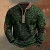 Men's St. Patrick's Day Vintage Casual Zip Sweatshirt Outdoor Casual Top