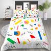 Geometric Painting Series 3D Digital Printing Quilt Cover Pillowcase Three-Piece Set Polyester