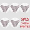FINETOO 5Pcs/Set Women Cotton Panties Female Underwear Solid Color Underpants Sexy Lingerie Knickers for Woman Briefs Intimates