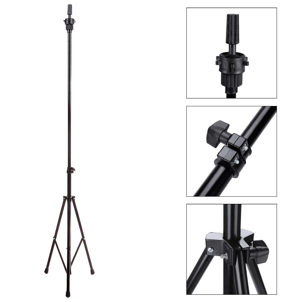 Adjustable Metal Tripod Stand Holder Hairdressing Training Head Mold Wig Mannequin Stand
