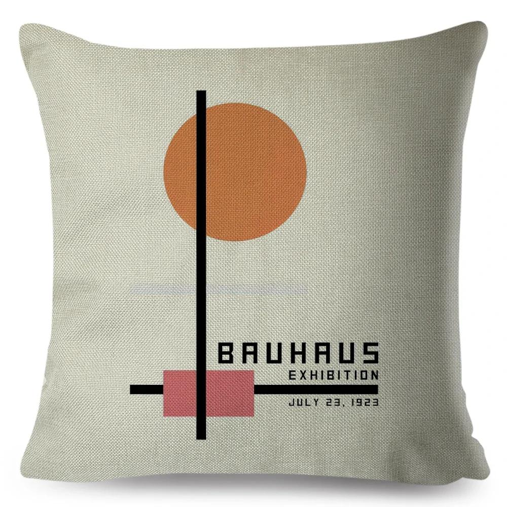 Nordic Polyester Throw Pillow Case for Sofa Minimalist Color Block Double Print Cushion Cover Decor Bauhaus Modern Pillowcase