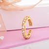 Unusual Women's Ring with Gold Plated CZ (adjustable)