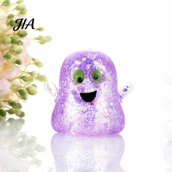 Stress Relief Gadget 1/5Pcs Mini Halloween Ghost Squeeze Toy, Glitter Fidget Toys Ball Sensory Party Favors for Kids Adults