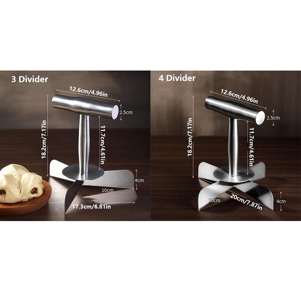 3/4 Divided Dough Divider Stainless Steel Dough Chopper Multifunctional Pizza Cutter  Baking Tools