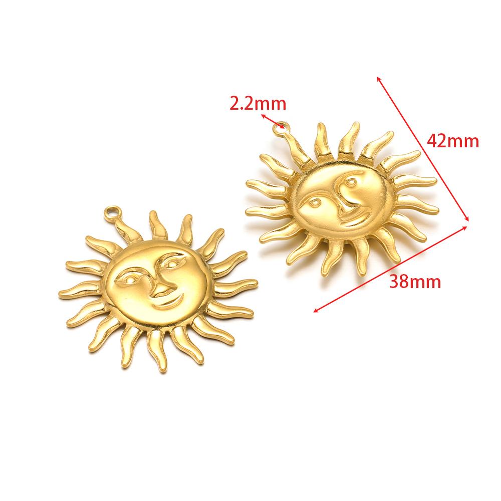 5Pcs Stainless Steel Multistyle Sun Charms Flower Pendants for DIY Retro Jewelry Making Handmade Necklace Earrings Findings Bulk