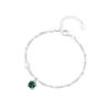 Non-Specification Broken Silver A Few Taels Of Green Stone Brand Pearl Bracelet Girls' Light Luxury Girlfriend Bracelets