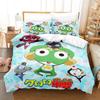 3D Kawaii Cartoons Bed Sheet Keroro Frog Bedding Set Single Twin Full Queen King Size Bed Set Adult Kid Bedroom Duvet Cover Sets