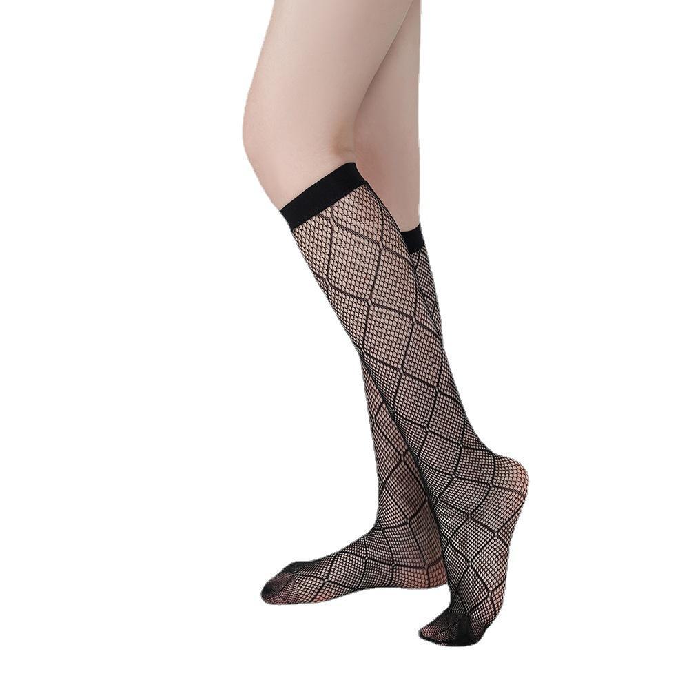 Женские однотонные носки до середины голени с защитой от защемления - утягивающие, летний стиль 5024