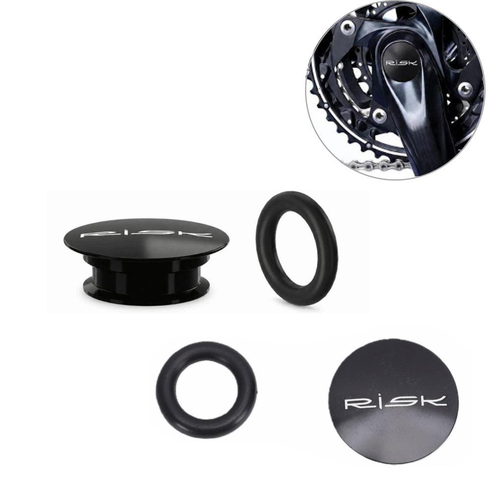 2PCS with Rubber Ring Crank Arm Dust Cover Black Bike Crank Cover Bike Maintenance
