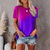 Women'S T-Shirt Fashion Tie-Dye Gradient Color Basic Round Neck T-Shirt Summer Cool Breathable Casual Outdoor Short Sleeve Overs