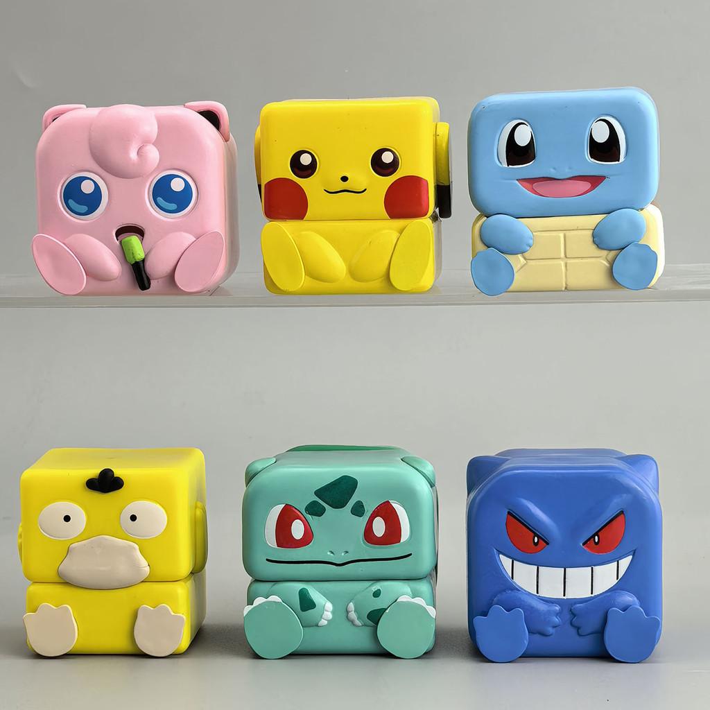Магнитные фигурки Pokemon из ПВХ, которые можно ставить друг на друга, для снятия стресса, коллекционная игрушка для детей и взрослых