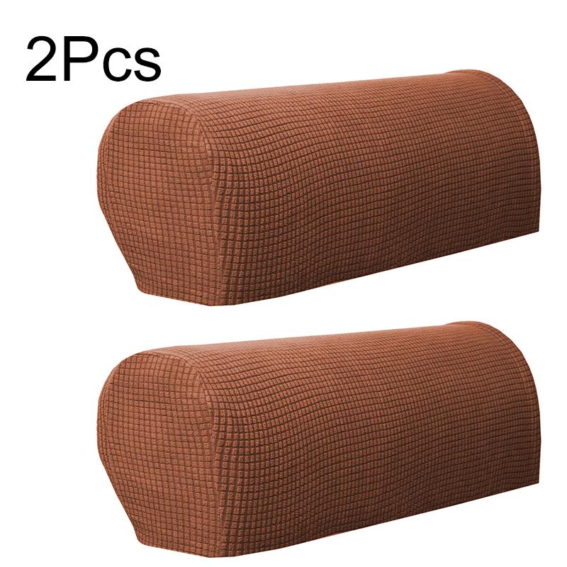 2Pcs/Set Couch Chair Protector Removable Armchair Covers Replaceable Solid Color Modern Polyester Fiber Armrest Arm Stretch Sofa