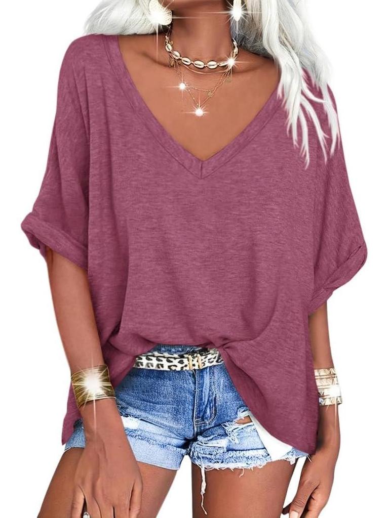 2024 Европейская и американская женская повседневная футболка большого размера с коротким рукавом свободного кроя