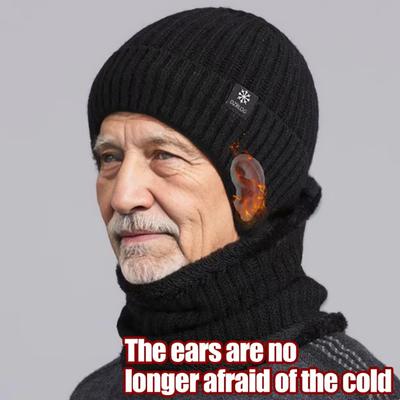 Уличная мужская зимняя вязаная шапка, плюшевая, теплая, кепка с ушами, повседневная, с подкладкой из искусственного меха, для защиты ушей при езде на велосипеде