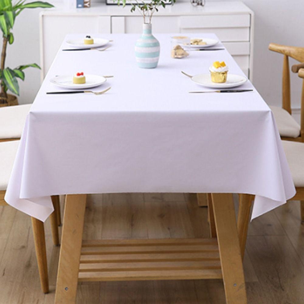Rectangular PVC Tablecloth Solid Colour Table Cover Waterproof Tablecloth  Household