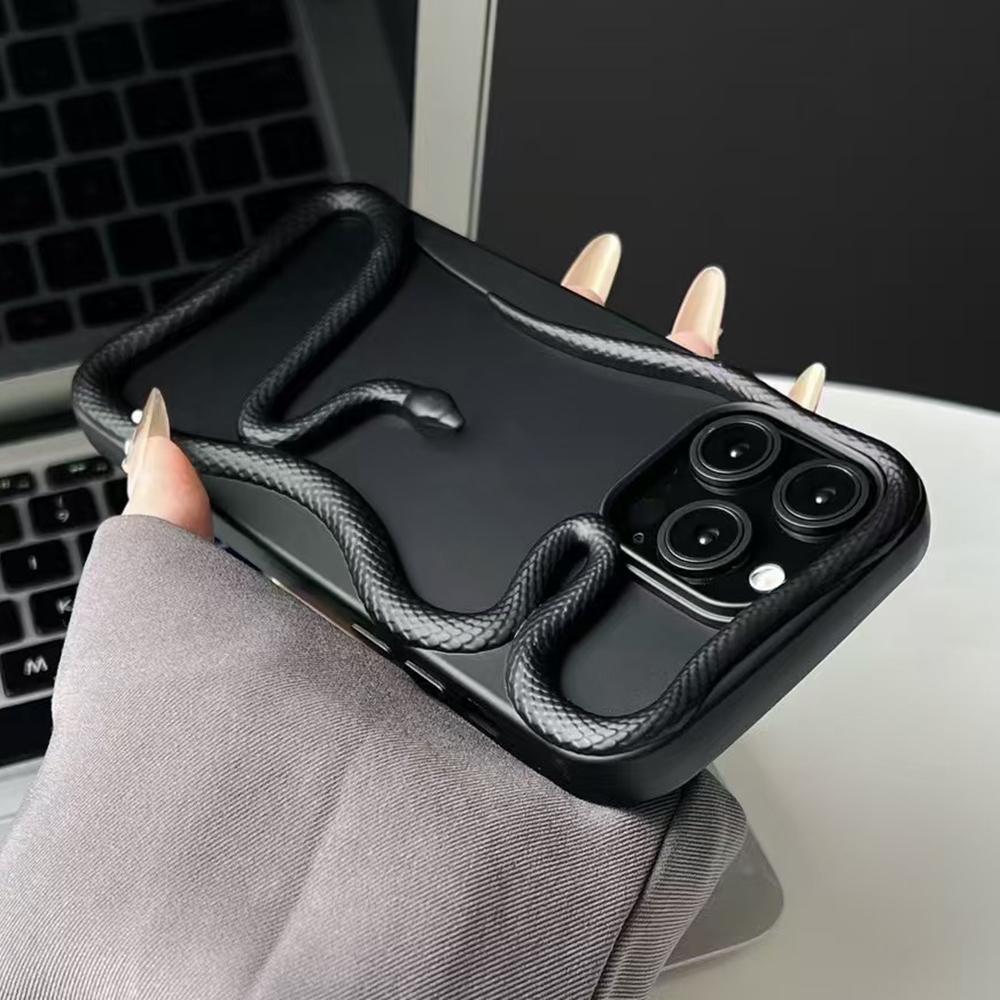 Для iPhone 16 Pro Бампер Чехол 3D Змея Полый ТПУ Чехол для телефона