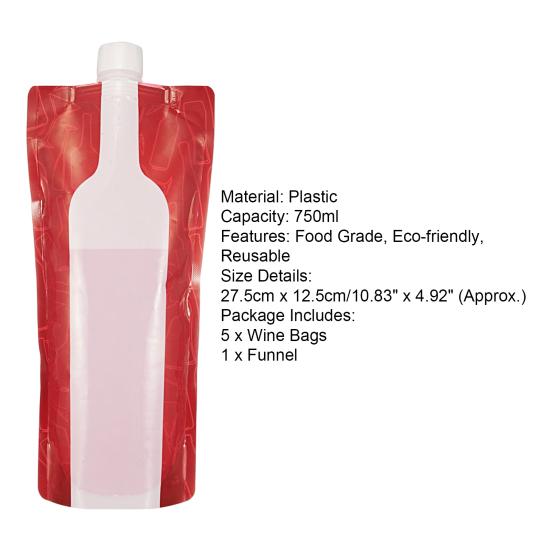 Liquor Pouch Useful Carry Easily Lightweight Wine Bag Beverage Wine Liquor Pouch Beverage Pouch Kitchen Tools