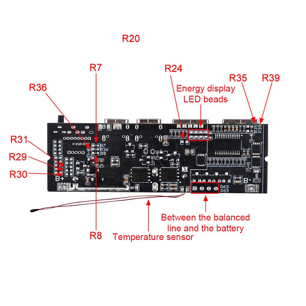 PD 65W 100W Power Bank 5-port Two-way Fast Charging Mobile Power Module for High Capacity 18650 Battery Assemble 30000/40000MA